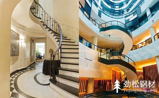 红河弧形楼梯定制，钢结构弧形楼梯厂家
